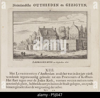 N/A. Nederlands: Beschrijving Leprosen-Huis tot Amsterdam 1608 Historiserende voorstelling van het Amsterdamse Leprozenhuis naar de situatie in 1608. Prent uit: Nederlandsche Outheeden en Gezigten Documenttype prent Vervaardiger Rademaker, Abramo (1675-1735) Collectie Collectie Atlas Dreesmann" Datering 1725 ca. Geografische naam Lazarussteeg Inventarissen http://archief.amsterdam/archief/10094 Afbeeldingsbestand 010094005242 . circa 1725. Rademaker, Abramo (1675-1735) 54 Abramo Rademaker, Afb 010094005242 Foto Stock