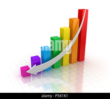 Colorato grafico di business. 3D render e computer immagine generata. Foto Stock