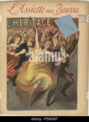 N/A. Français : " L'héritage " in L'assiette au beurre n°33 du 16 novembre 1901. 1901. Oswald Heidbrinck (1858-1914) 50 Heidbrinck AAB Foto Stock