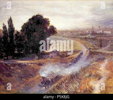 Deutsch: Berlin-Potsdamer Bahn 1847. N/A 61 Adolf Friedrich Erdmann von Menzel 014 Foto Stock