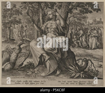 Inglese: vista (visus), dai cinque sensi N/A. N/A 63 Adriaen Collaert, Maerten de Vos (dopo) - Vista (visus), da i cinque sensi Foto Stock