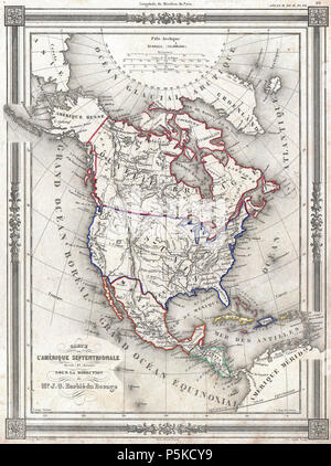 1852 Bocage mappa del Nord America - Geographicus - AmeriqueSept-bocage-1852. Foto Stock