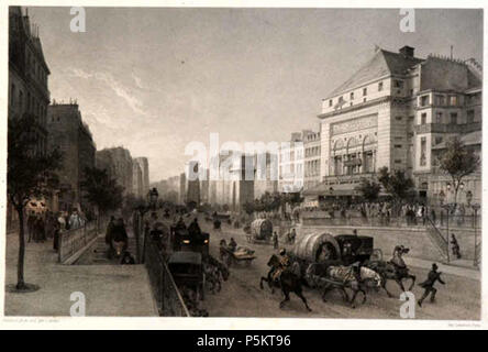 N/A. Parigi, Boulevard und Porte San Martin mit Théâtre de la Porte Saint-Martin . circa 1850. Louis-Jules Arnout (1814-1868) 128 Arnout Boulevard St Martin Foto Stock