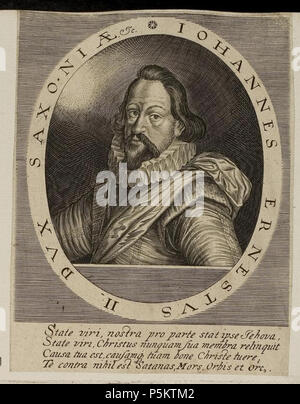 N/A. Grafik aus dem Klebeband Nr. 1 der Fürstlich Waldeckschen Hofbibliothek Arolsen Motiv: Herzog Johann Ernst II. von Sachsen-Weimar. tra il XVI secolo e il XIX secolo. Sconosciuto 129 Arolsen Klebeband 01 177 1 Foto Stock