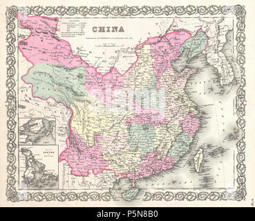 1855 Colton mappa della Cina, Taiwan e Corea - Geographicus - Cina-colton-1855. Foto Stock