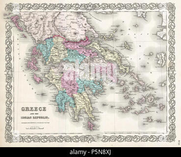 1855 Colton mappa della Grecia - Geographicus - Grecia-colton-1855. Foto Stock