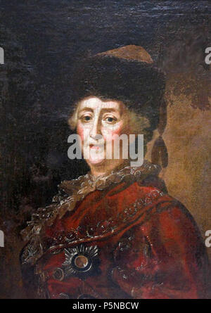282 Catherine II in russo in abito da anonym (18 c, Pskov museo) Foto Stock