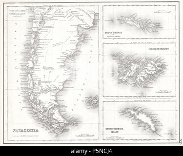 1855 Mappa di Patagonia Argentina (Isole Falkland) - Geographicus - Patagonia-cbl-1855. Foto Stock