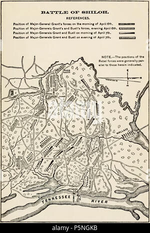 N/A. Illustrazione nella storia di Iowa sin dai primi tempi fino all'inizio del XX secolo . 1903. Pubblicato nel summenzionato lavoro, che è stato da Benjamin F. Gue 177 battaglia di Shiloh - Storia di Iowa Foto Stock