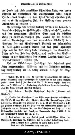 N/A. Deutsch: Artikel: Bauernburgen in Dithmarschen . 1873. H. Handelmann 178 Bauernburgen in Dithmarschen 11 Foto Stock