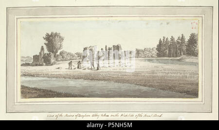 Inglese: Bayham Abbey f. 13 (n. 21) . vista delle rovine di Bayham Abbey, vicino a Lamberhurst Kent N/A 179 Bayham Abbey f. 13 (n. 21) da Samuel Hieronymus Grimm 1773 Foto Stock