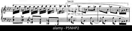 N/A. Deutsch: Ludwig van Beethoven, Klaviersonate No. 31 in As-Dur,, op. 110 (1821), erster Satz, Seitensatz inglese: Ludwig van Beethoven Piano Sonata No. 31 in la bemolle maggiore, Op. 110 (1821), il secondo tema del primo movimento . 1821. Ludwig van Beethoven (1770-1827) nomi alternativi Beethoven Descrizione del compositore tedesco e il pianista era una figura fondamentale nella transizione tra il classico e romantico epoche in arte occidentale la musica. Beethoven rimane uno dei più famosi e influenti di tutti i compositori. Il suo miglior note composizioni includono 9 sinfonie, 5 Piano Concertos, 1 vi Foto Stock