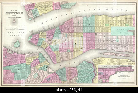 1857 Colton Mappa della città di New York New York - Geographicus - NewYorkCity-colton-1857. Foto Stock
