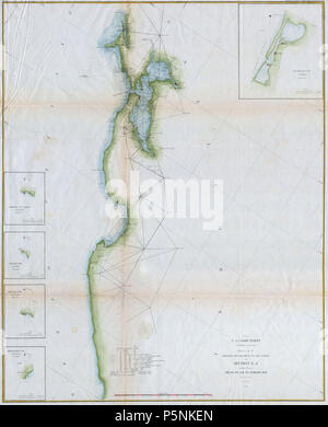 1857 U.S.C.S. Mappa di San Francisco Bay - Geographicus - SanFrancisco-uscs-1857. Foto Stock