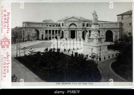 N/A. Italiano: Giacomo Brogi (1822-1881), "Genova - Piazza dell'acqua verde'. Numero di catalogo: 3550. Inglese: Giacomo Brogi (1822-1881), "Genova - Piazza dell'acqua verde piazza". Catalogo # 3550. . Giacomo Brogi (1822-1881) Descrizione fotografo italiano Data di nascita e morte 6 aprile 1822 29 Novembre 1881 Luogo di nascita e morte Firenze Firenze periodo di lavoro 1860-1881 circa la posizione di lavoro Italia, Medio Oriente competente controllo : Q2346257 VIAF:156145857883923021479 ISNI:0000 0000 6662 3244 ULAN:500017452 LCCN:no2007070355 GND:124858678 WorldCat 239 Brogi, Giacomo (1822-1881) - Foto Stock