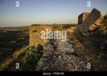 Castillo de Santa Águeda - Inviato Agaiz- , antes de 1232, término Municipal de Ferrerías, Menorca, Islas Baleares, España, Europa. Foto Stock