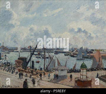 Le Anse des Pilotes, Le Havre, mattina e il sole, marea crescente . Inglese: Le Havre (Normandia, Francia) Français : Tableau de Camille Pisssaro sur le port du Havre (Sein-Maritime). . 1903. N/A 265 Camille Pissaro l'avant-port du Havre. Matin Foto Stock