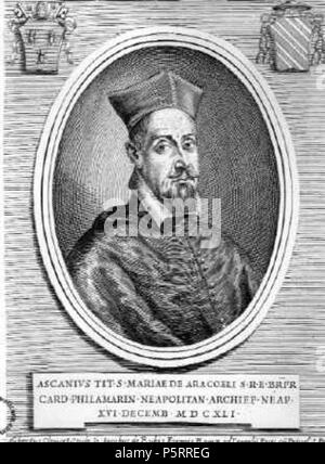 N/A. Italiano: Il cardinale Ascanio Filomarino, incisione tratta da Araldica vaticana . 1641. Araldica Vaticana - uploader originale è stato Salvatore Silvestri a. 271 Cardinale Filomarino2 Foto Stock