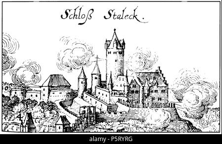 N/A. Deutsch: Eroberung der Burg Stahleck durch schwedische Truppen im Jahr 1632, Kupferstich aus topographia" Germaniae . 1646. Matthäus Merian (1593-1650) nomi alternativi Matthäus Merian der Ältere; Merian Matthaeus; Matthias Merian Descrizione Swiss calcografia incisore ed editore Data di nascita e morte 22 Settembre 1593 19 Giugno 1650 Luogo di nascita e morte Basel Bad Schwalbach sede di lavoro Svizzera (Zurigo, Basilea), Francia (Nancy, Parigi), Paesi Bassi, Germania (Strasburgo, Augsburg, Stoccarda, Oppenheim,Francoforte) Autorità di controllo : Q57968 VIAF:32000392 ISNI:0000 0001 212 Foto Stock