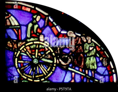 N/A. Brani estratti dal file:Vitrail Chartres-030-d rectifié.jpg . Michelet- (PARLA) 334 Chartres-030-d Poissoniers un Foto Stock