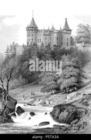 N/A. Deutsch: Zeichnung des Schlosses Chastellux . 1845. Victor Petit 335 Chateau de Chastellux - Petit 1845 Foto Stock