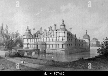 N/A. Deutsch: Zeichnung des Schlosses Tanlay, Ostansicht . dal 1845. Victor Petit 335 Chateau de Tanlay 01 Petit Foto Stock