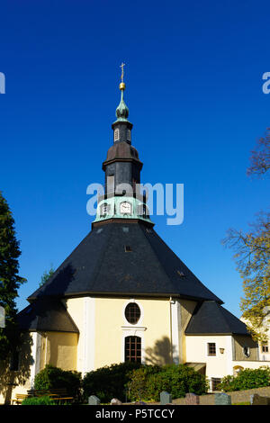 Chiesa di Seiffen Monti Metalliferi in Sassonia in Germania. Foto Stock