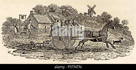 N/A. Inglese: Xilografia da Thomas Bewick nella storia britannica di uccelli 1797-1804: cordiera alla Sparviero. 1797. Bewick Thomas (1753-1828) 338 bambini di Runaway Carrello cordiera in Bewick British uccelli 1797 Foto Stock
