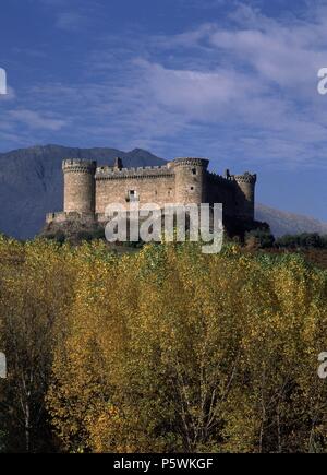 CASTILLO DE ALBURQUERQUE - 1393 - VALLE DE MOMBELTRAN. Posizione: CASTILLO DE ALBURQUERQUE, MOMBELTRÁN, AVILA, Spagna. Foto Stock