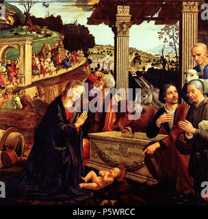 Deutsch: Anbetung der Hirten 1485. N/A 464 Domenico Ghirlandaio 001 Foto Stock