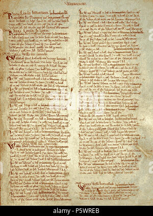 465 Domesday Book - Warwickshire Foto Stock