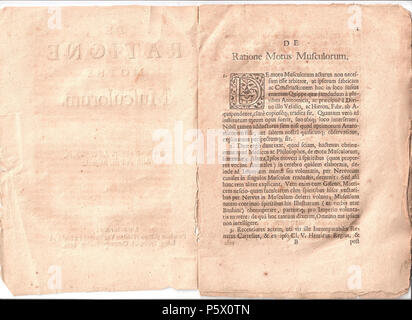 N/A. Questo file non ha descrizione e può essere privo di altre informazioni. Si prega di fornire una descrizione significativa di questo file. . 1664. Giorgiomonteforti 425 De Ratione Motus Musculorum 1 Foto Stock