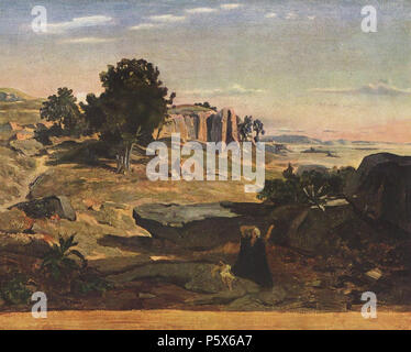 Français : Agar dans le désert Deutsch: agar in der Wüste inglese: agar nel deserto 1835. N/A 381 Jean-Baptiste-Camille Corot 019 Foto Stock