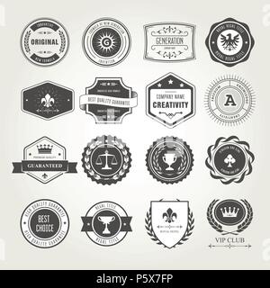 Emblemi, stemmi e set di francobolli - premi e disegni di guarnizioni di tenuta Illustrazione Vettoriale