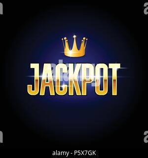 Golden titolo Jackpot e Crown Casino e il gioco d'azzardo poster Illustrazione Vettoriale