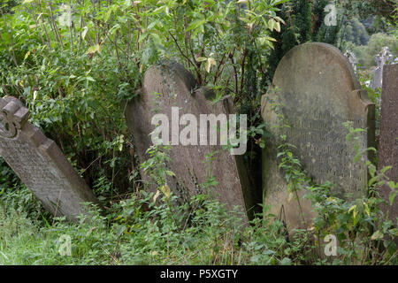 Lapidi sovradimensionate al sito monastico di Glendalough nella contea di Wicklow, Irlanda Foto Stock