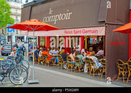 Le Comptoir, bistro di St Germain des Pres, sulla riva sinistra di Parigi, Francia Foto Stock