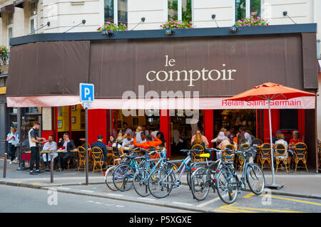 Le Comptoir, bistro di St Germain des Pres, sulla riva sinistra di Parigi, Francia Foto Stock