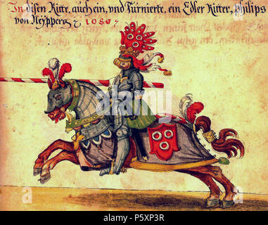 N/A. Darstellung eines Ritters aus dem Codex Rossianus 711 . circa 1615. Anonimo 363 Codex Rossianus 711 esempio2 Foto Stock