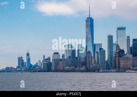 New York sky line foto scattata al tramonto Foto Stock