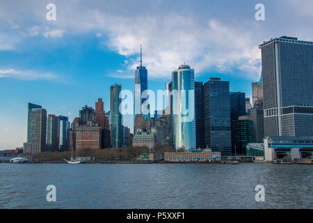 New York sky line foto scattata al tramonto Foto Stock