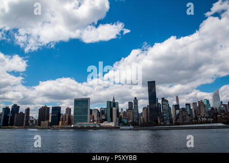 New York sky line foto scattata al tramonto Foto Stock