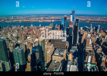 New York sky line foto scattata al tramonto Foto Stock