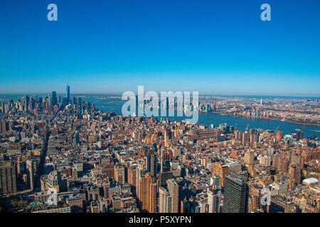 New York sky line foto scattata al tramonto Foto Stock