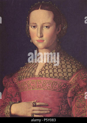 Eleonora di Toledo . Ritratto di Eleonora di Toledo (1519-1562) . 1543. N/A 503 Eleonora Toledo da Angelo Bronzino Foto Stock