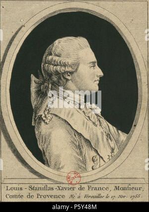 N/A. Inglese: Incisi ritratto di Luigi XVIII di Francia . Il XVIII secolo. N/A 516 incisi ritratto di Luigi XVIII di Francia - XVIII secolo Foto Stock