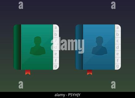 Elenco telefonico, icona del vettore Illustrazione Vettoriale