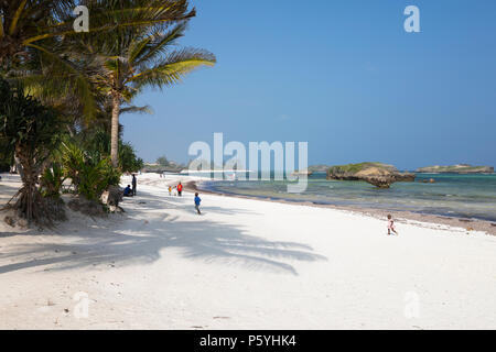 Splendide spiagge di sabbia bianca e acqua turchese di Watamu Beach watamu, vicino a Malindi in Kenya, Africa Foto Stock