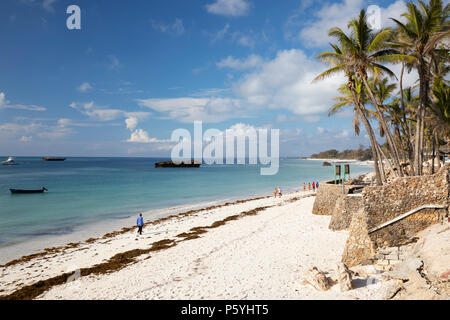 Splendide spiagge di sabbia bianca e acqua turchese di Watamu Beach watamu, vicino a Malindi in Kenya, Africa Foto Stock