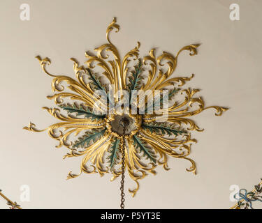 Soffitto ornato rose Foto Stock